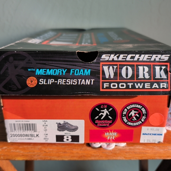 Skechers Men's Black Work Shoes - Picture 2 of 9